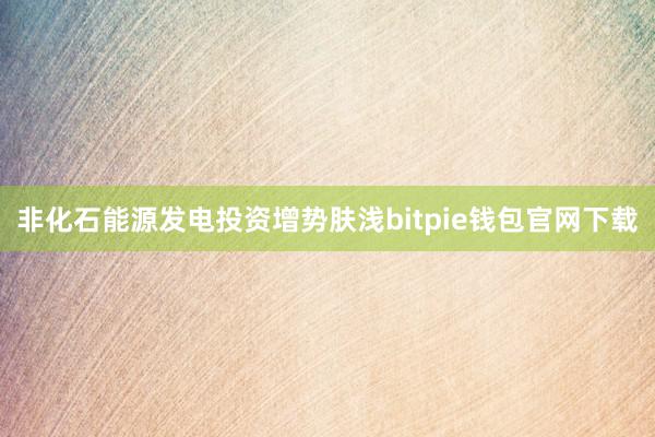 非化石能源发电投资增势肤浅bitpie钱包官网下载