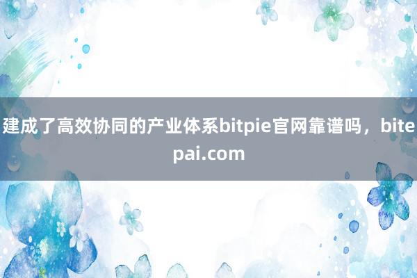 建成了高效协同的产业体系bitpie官网靠谱吗，bitepai.com