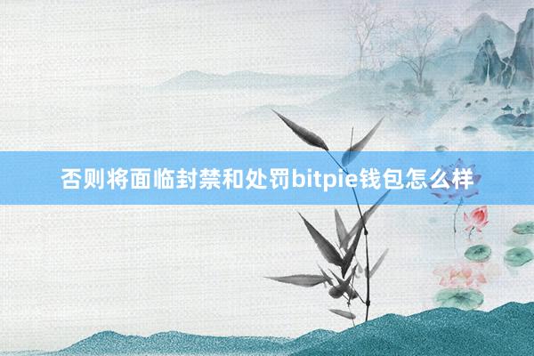 否则将面临封禁和处罚bitpie钱包怎么样