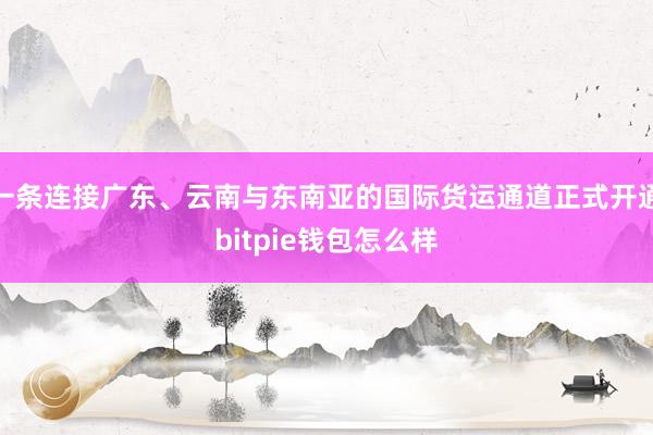 一条连接广东、云南与东南亚的国际货运通道正式开通bitpie钱包怎么样