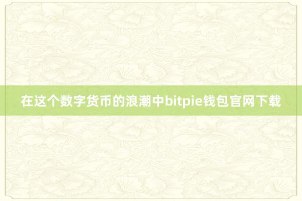 在这个数字货币的浪潮中bitpie钱包官网下载