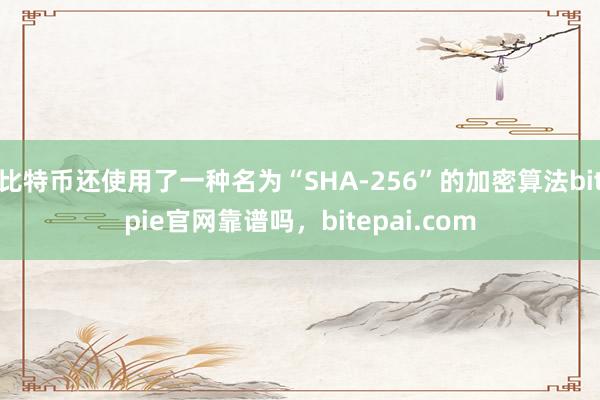 比特币还使用了一种名为“SHA-256”的加密算法bitpie官网靠谱吗，bitepai.com