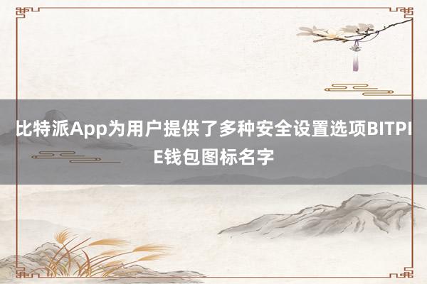 比特派App为用户提供了多种安全设置选项BITPIE钱包图标名字