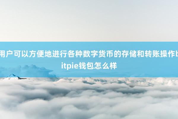 用户可以方便地进行各种数字货币的存储和转账操作bitpie钱包怎么样