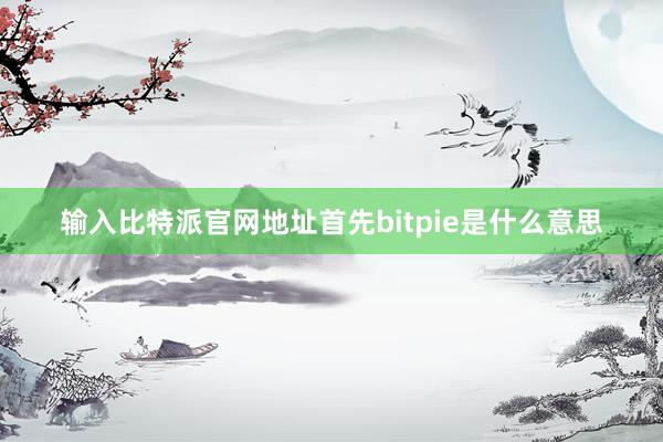 输入比特派官网地址首先bitpie是什么意思