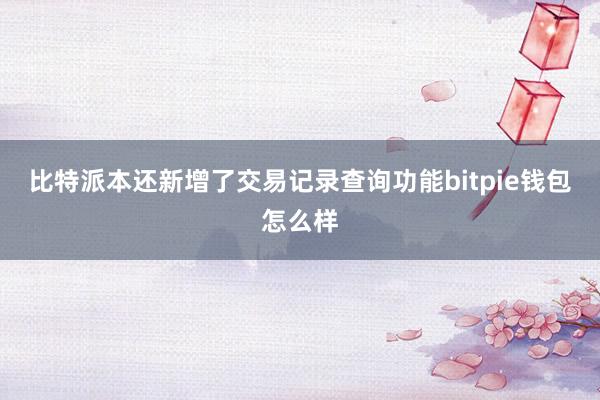 比特派本还新增了交易记录查询功能bitpie钱包怎么样