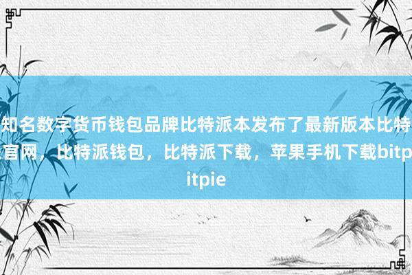 知名数字货币钱包品牌比特派本发布了最新版本比特派官网，比特派钱包，比特派下载，苹果手机下载bitpie