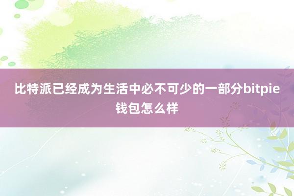 比特派已经成为生活中必不可少的一部分bitpie钱包怎么样