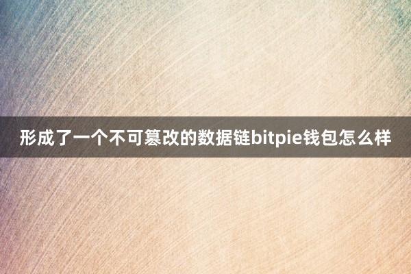 形成了一个不可篡改的数据链bitpie钱包怎么样