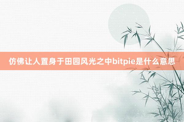 仿佛让人置身于田园风光之中bitpie是什么意思