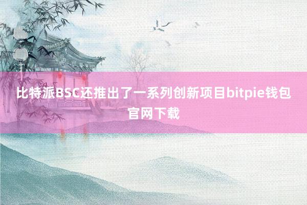 比特派BSC还推出了一系列创新项目bitpie钱包官网下载