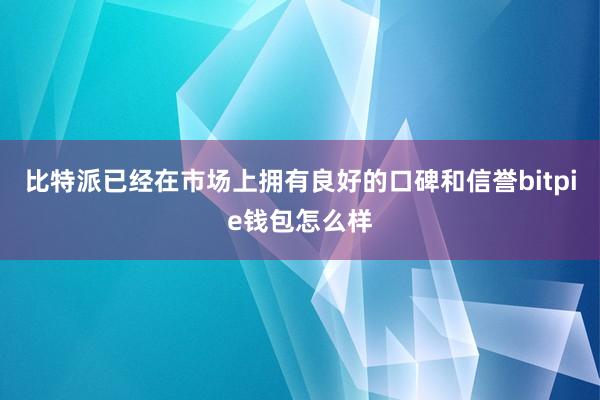 比特派已经在市场上拥有良好的口碑和信誉bitpie钱包怎么样