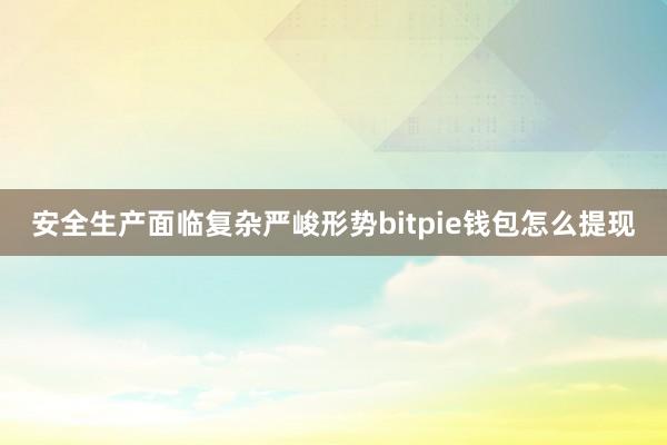 安全生产面临复杂严峻形势bitpie钱包怎么提现