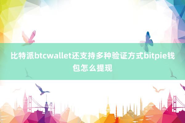 比特派btcwallet还支持多种验证方式bitpie钱包怎么提现