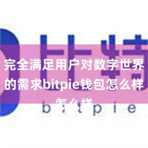 完全满足用户对数字世界的需求bitpie钱包怎么样