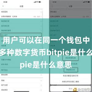 用户可以在同一个钱包中管理多种数字货币bitpie是什么意思