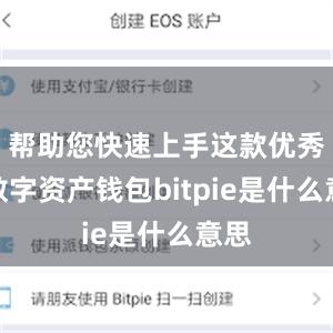 帮助您快速上手这款优秀的数字资产钱包bitpie是什么意思