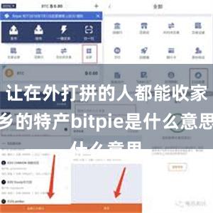 让在外打拼的人都能收家乡的特产bitpie是什么意思