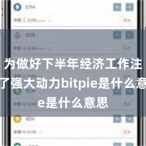 为做好下半年经济工作注入了强大动力bitpie是什么意思