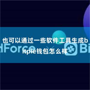 也可以通过一些软件工具生成bitpie钱包怎么样